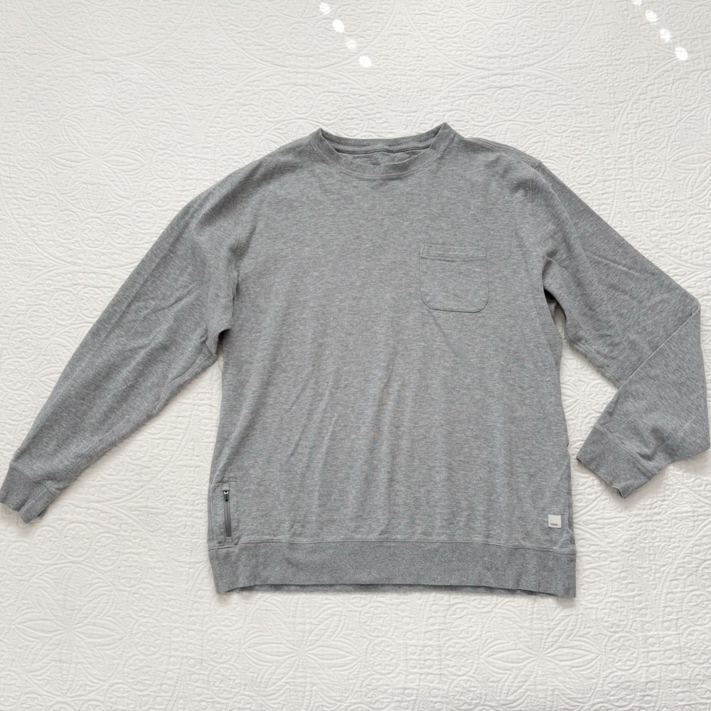 Vuori Men's Jeffreys Pullover, Heather Grey XL